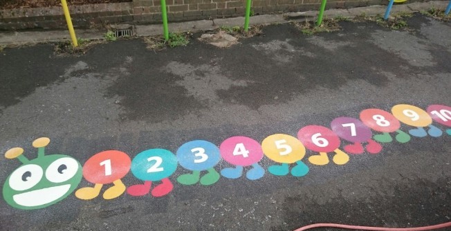Children's Activity Floor Marking in Lane End