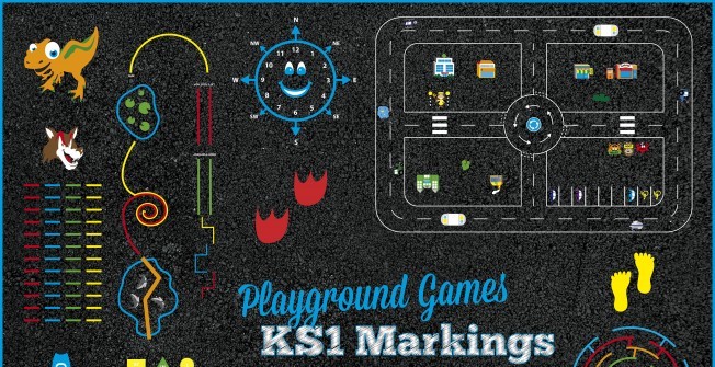 KS1 Playground Markings in Netherton