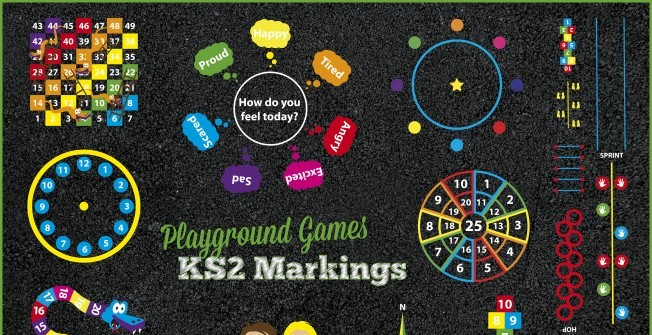 Key Stage 2 Playground Markings in Upton